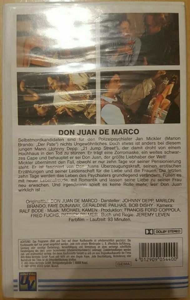 Don Juan De Marco (VHS-Kassette) in Bösel