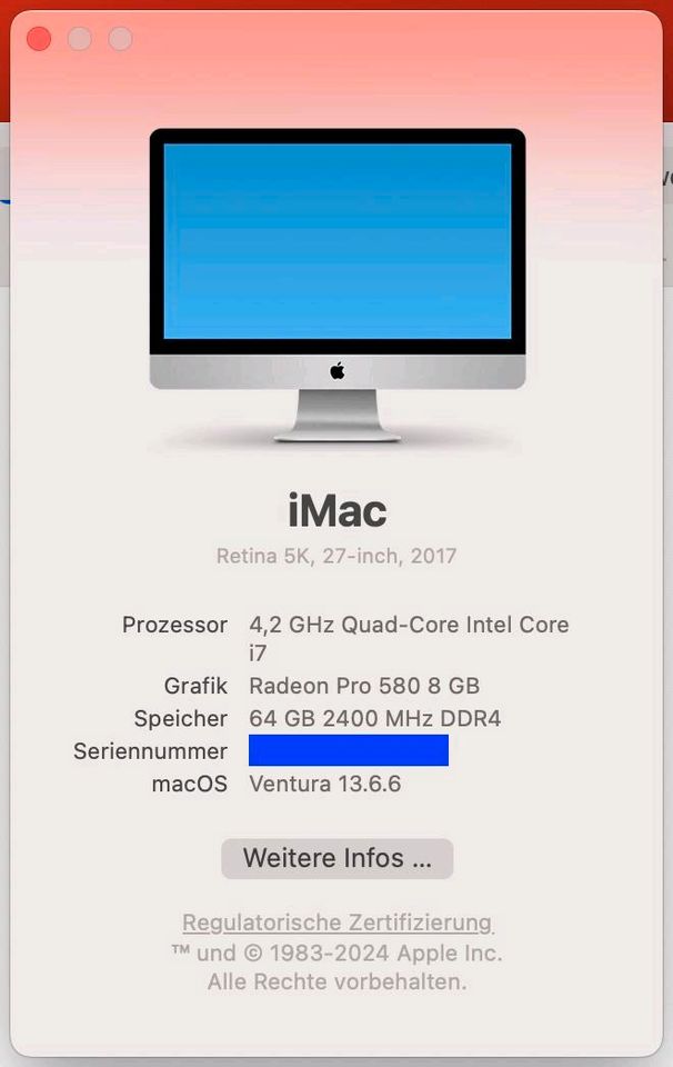 IMAC 2017 Retina 5K 64 GB RAM 2 TB Speicher in Heidelberg