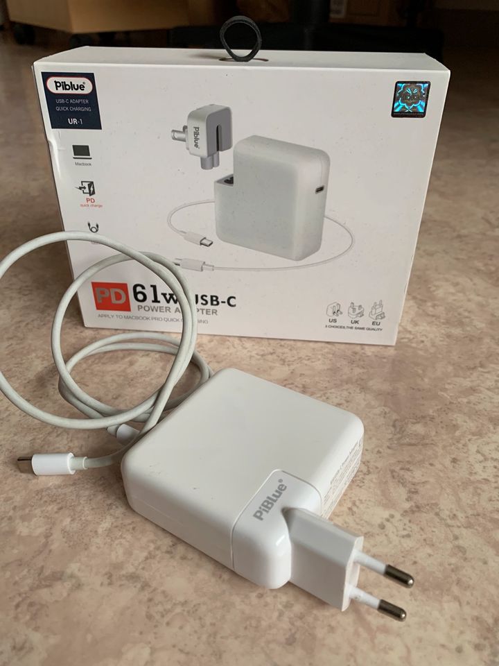 PiBlue 61W USB-C PD Adapter EU/US  Apple Macbook/Pro/Air - Weiß in Bad Driburg