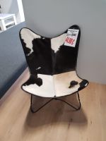 ✅Stuhl Butterfly-Chair Ella, mit Bezug aus Kuhleder weiß/braun / Sessel / Mega Möbel Weiden Bayern - Weiden (Oberpfalz) Vorschau