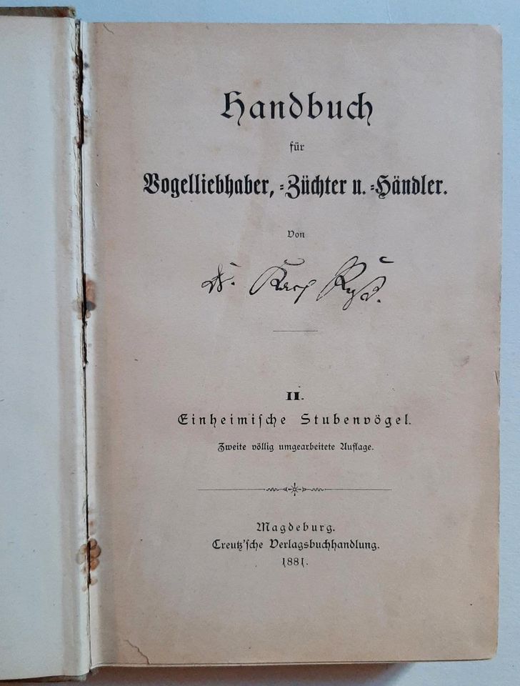 Handbuch für Vogelliebhaber, Züchter und Händler - Ruß in Zwickau