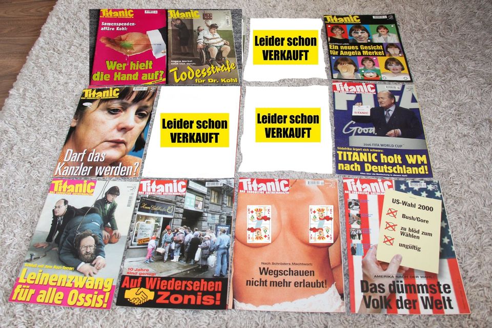 TITANIC-Das eg. Satiremagazin, Jahr 2000 (Heft 01,02,04,05+08-12) in Frankfurt am Main