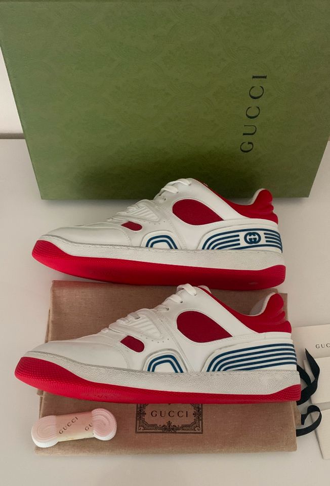 Gucci Basket Herren Sneaker weiss mit rot Gr. 44 NEU-NP750€ in Ilvesheim