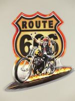 Skelett Rider Wandschild ( Gestanzt )- Route 666 - 44x41cm Krummhörn - Greetsiel Vorschau