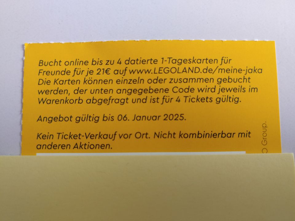 Gutschein Bonusknaller Coupon für 4x Eintritt Legoland a 21€ in München