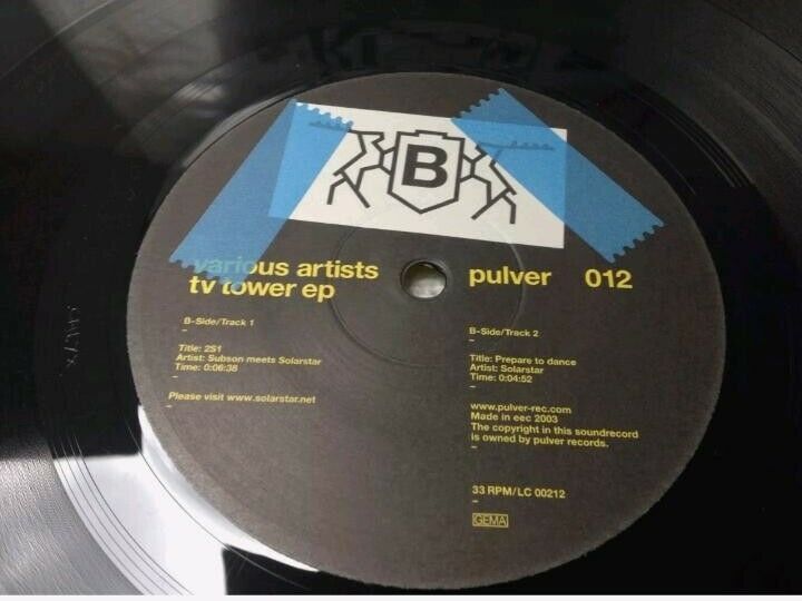 12" PC EP Pulver 012 Various Artists - TV Tower EP Solarstar Subs in Augsburg