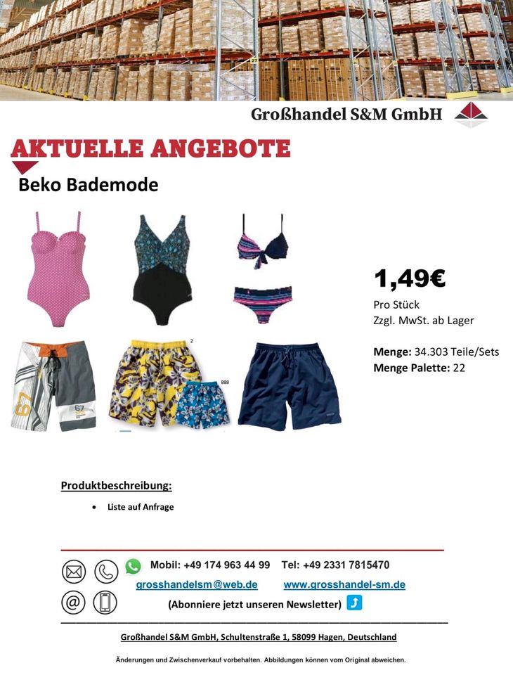 34.303x Bikinis/Bademode Restposten Sonderposten in Hagen