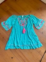 Tredy Kleid Tunika Ibiza 44 XXL 3xL 46 Türkis Stickerei pink boho Nordrhein-Westfalen - Porta Westfalica Vorschau