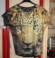 Amisu T-Shirt Raubkatze Glitzersteine schwarz Gr. S top Bayern - Manching Vorschau