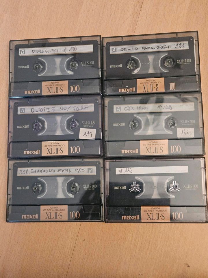 6 x Stück Maxell XLII-S 100 Kassetten Tape. in Wiesbaden