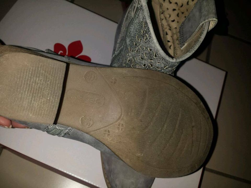 Rieker Sommer Stiefeletten/Boots hell grau,Gr.36,Gebrauchsspuren in Saarbrücken