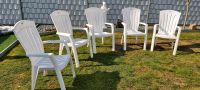 4 x weiße Jardin Kunststoff-Gartenstühle, neuwertig Hessen - Bruchköbel Vorschau