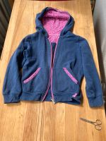 Sweat Jacke 128 134 blau mit pink Blümchen Baumwolle Bayern - Augsburg Vorschau