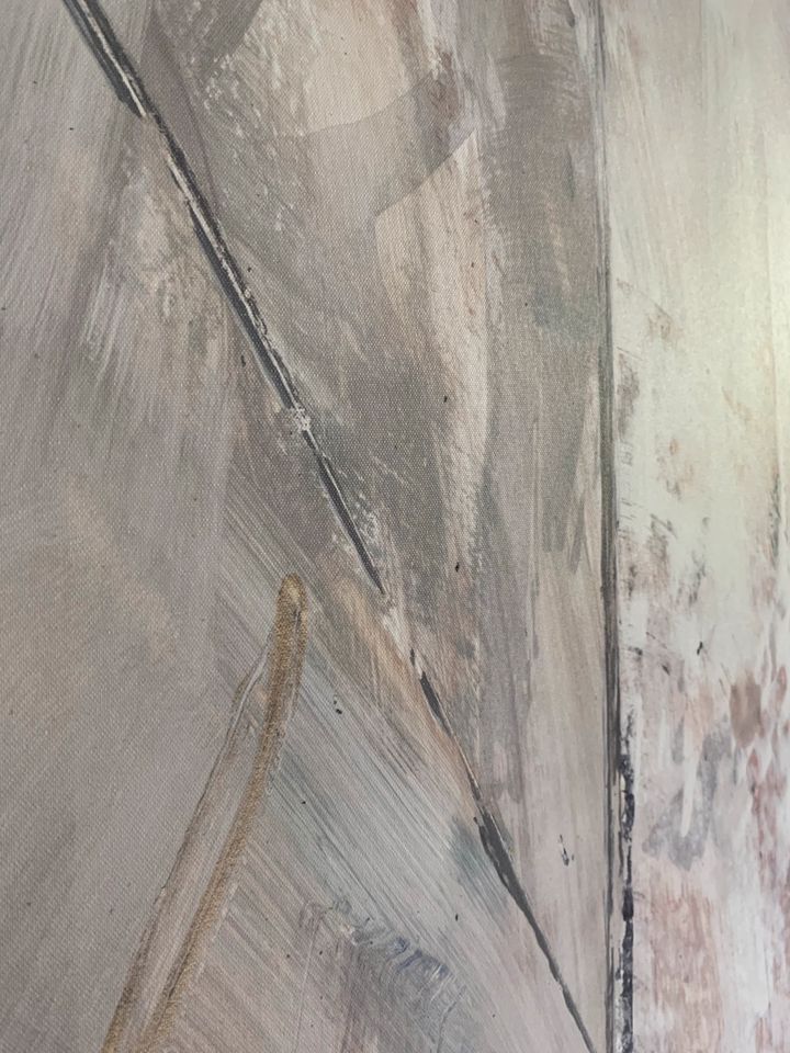 Kunstdruck auf Leinwand 120x40 Abstrakt grau beige in Saarbrücken