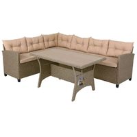 B-Ware WPC Rattan Ecklounge creme Eckbank Garten Sommer Terrasse Burglesum - Burg-Grambke Vorschau