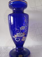 BÖHEMIA Bohemia Vase Böhmisches Glas blau gold 40x20 cm TOP! Mühlhausen - Freiberg Vorschau