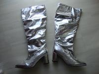 Stiefel silber Gr. 42 ungetragen Frühling Sommer Schuhe Hessen - Lorsch Vorschau