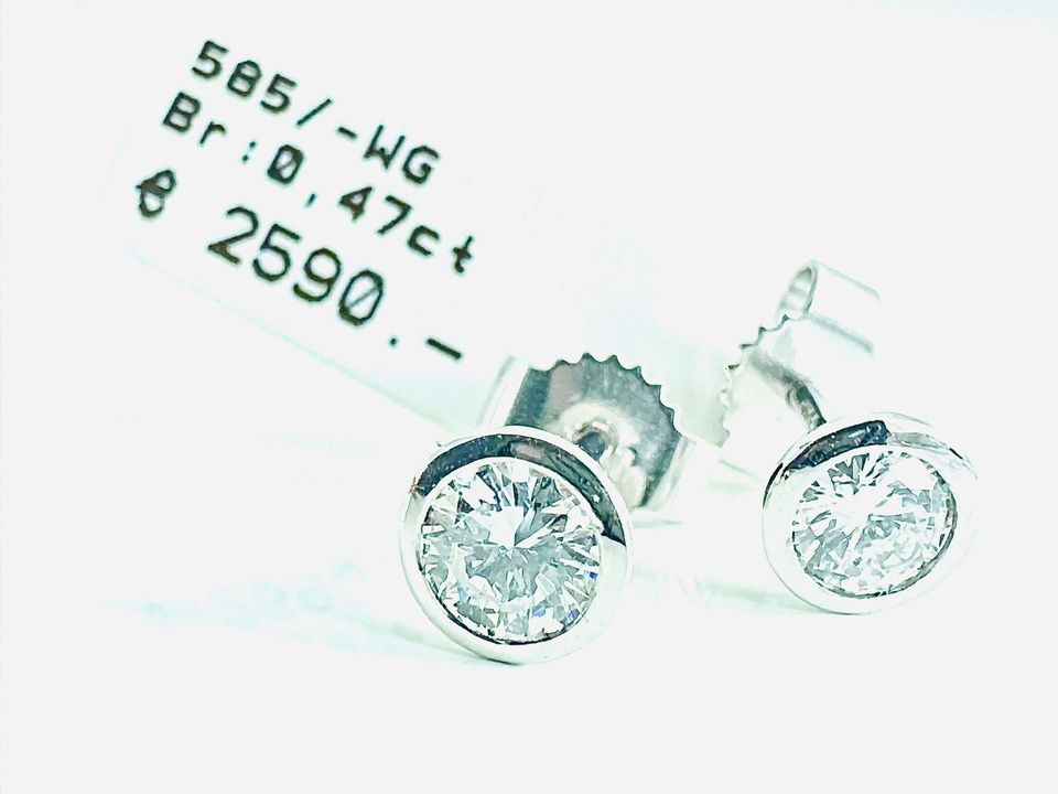 Ohrstecker Weißgold 585/- mit Lupenreinen Brillanten 0,47 ct in Coesfeld