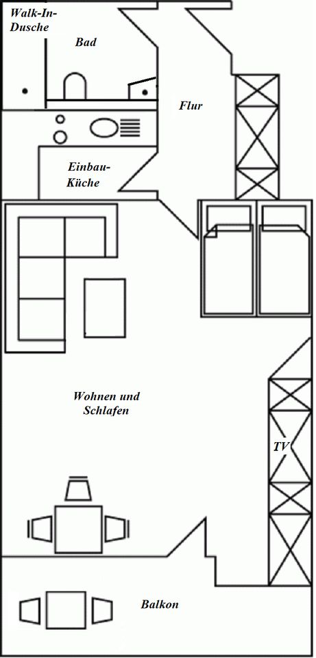 Ferienwohnung Travemünde Ostsee Balkon, ca 100 m zum Meer ab 54 € in Lübeck