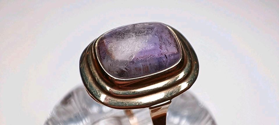 Antiker großer 585 Gold 14 k Amethyst Ring Art Déco 65 in Reinstorf