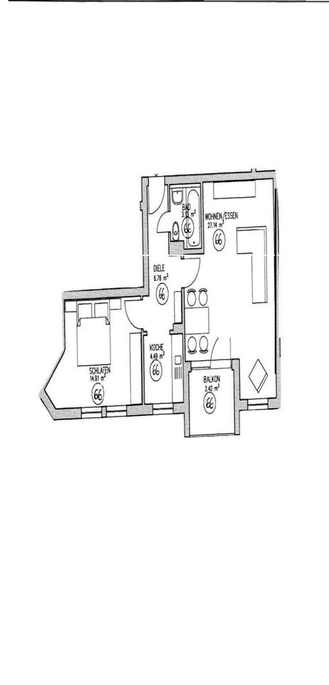 Gemütliche 2 Raum Wohnung mit Balkon (32782) in Coswig