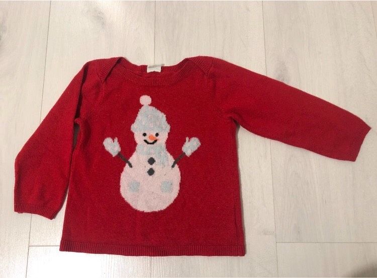 H&M Winter Strick Pullover Weihnachten Schneemann Gr.80 in Lünen