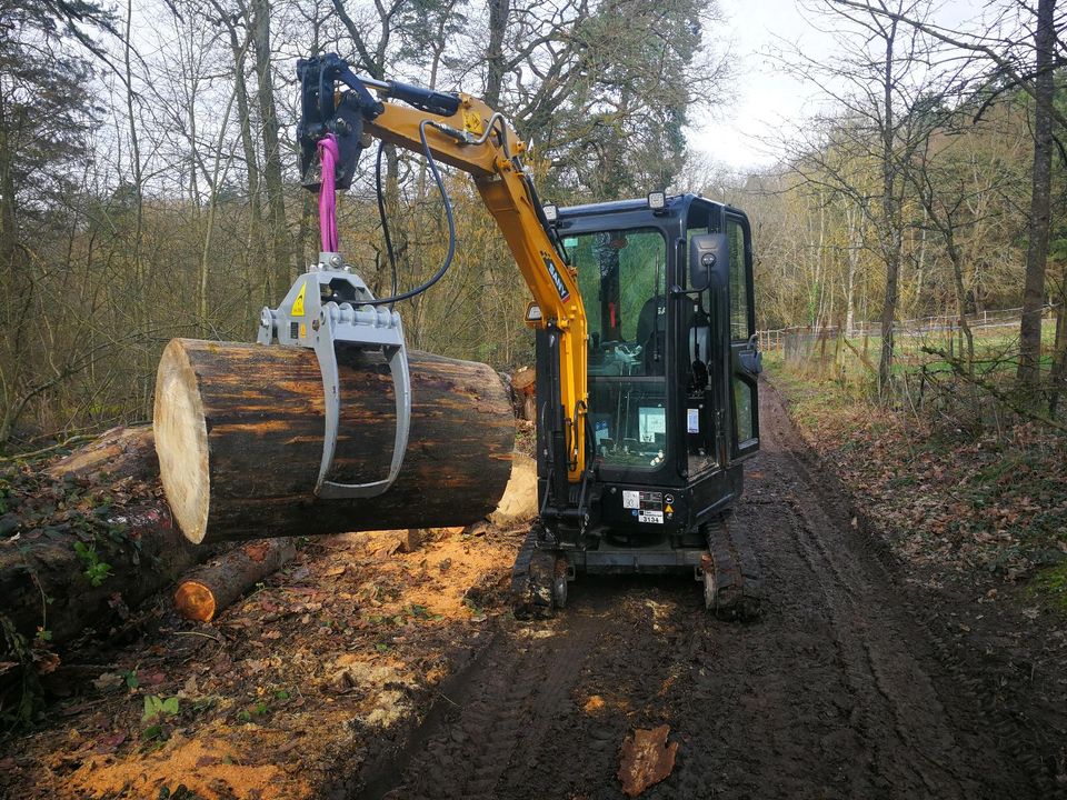 Minibagger + Hydraulikhammer + Greifer + Löffel mieten! Bagger 2t in Geisenheim