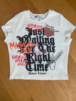 Bershka Top Gr.S Weiß Print bauchfrei Bayern - Randersacker Vorschau