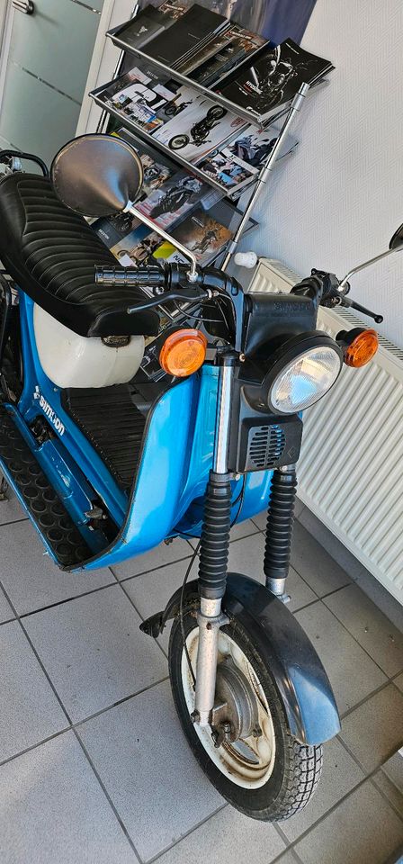 Simson SR50 Bj. 1988 4 Gang 12V Elektronik  Gespann mit Anhänger in Hettstedt