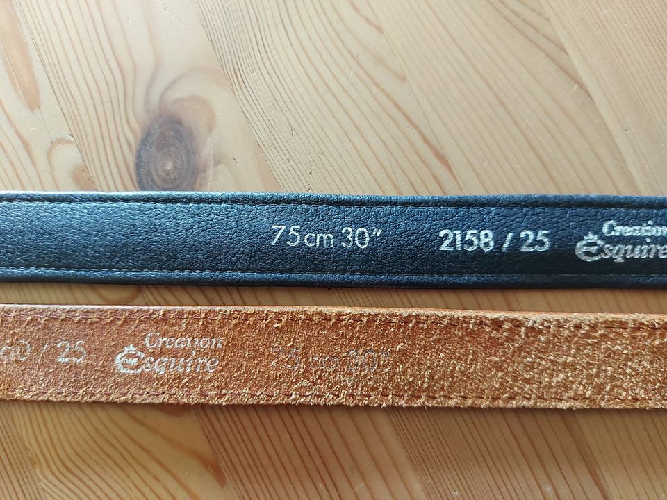 2 Ledergürtel von Esquire, 75cm, in naturbraun und schwarz in Bad Salzdetfurth