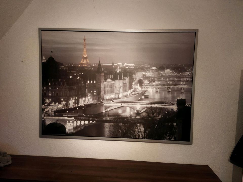 Bild Paris Leinwand Paris bei Nacht Rahmen Dekoration in Leipzig