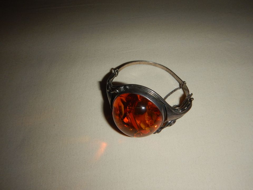 Bernstein Set Armband (Armreif) und Ring pompös Silber Vintage in Neu-Anspach