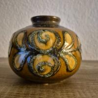 DDR Strehla Vase braun gelb, Retro, Lava Keramik, Retro Thüringen - Triptis Vorschau