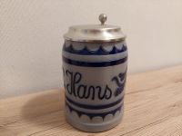 Steinzeug Bierkrug m/ Zinndeckel Namenszug „Hans“ 0,5l Salzglasur Nürnberg (Mittelfr) - Großreuth b Schweinau Vorschau