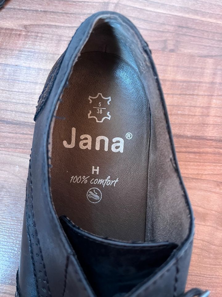 Halbschuhe/Budapester, Jana, Gr. 38, schwarz in Frankenthal (Pfalz)