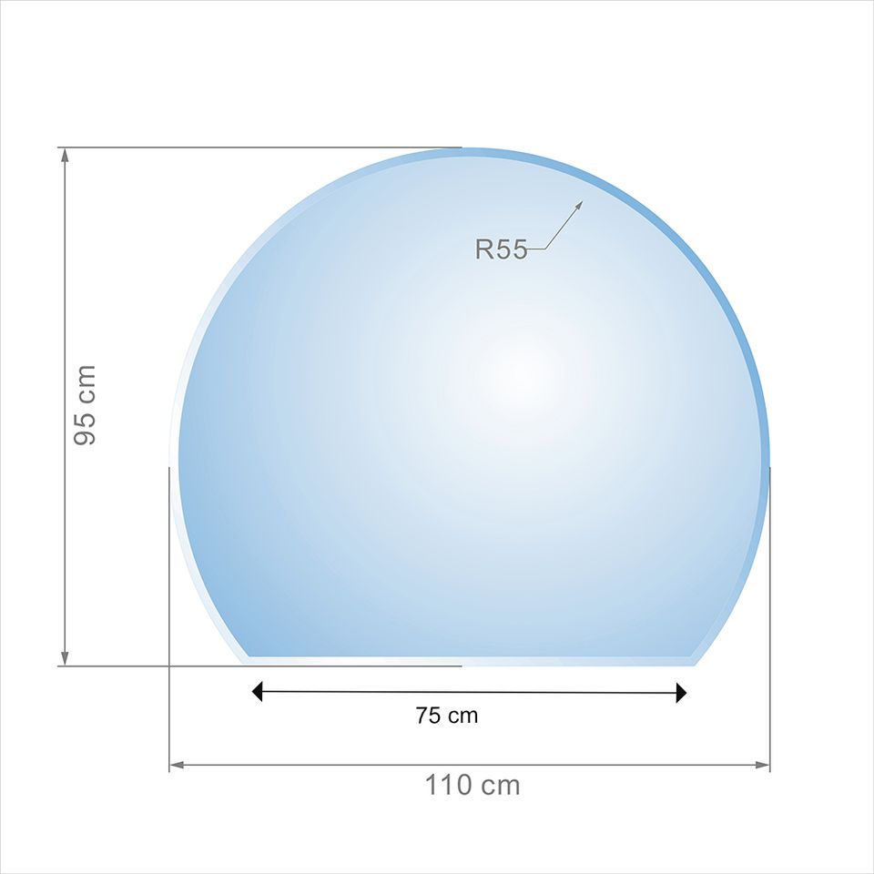 Kreisabschnitt Kamin-Glasplatte ESG Sicherheitsglas in Ueckermuende