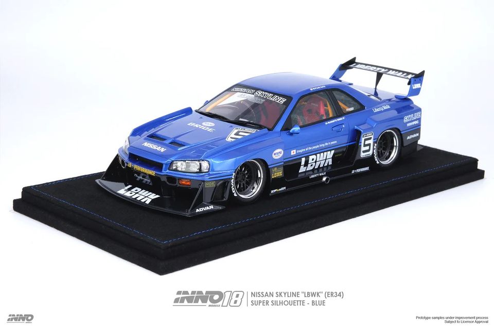 INNO18 1:18 Nissan Skyline (ER34) Super Silhouette "LBWK" blue in Bahretal