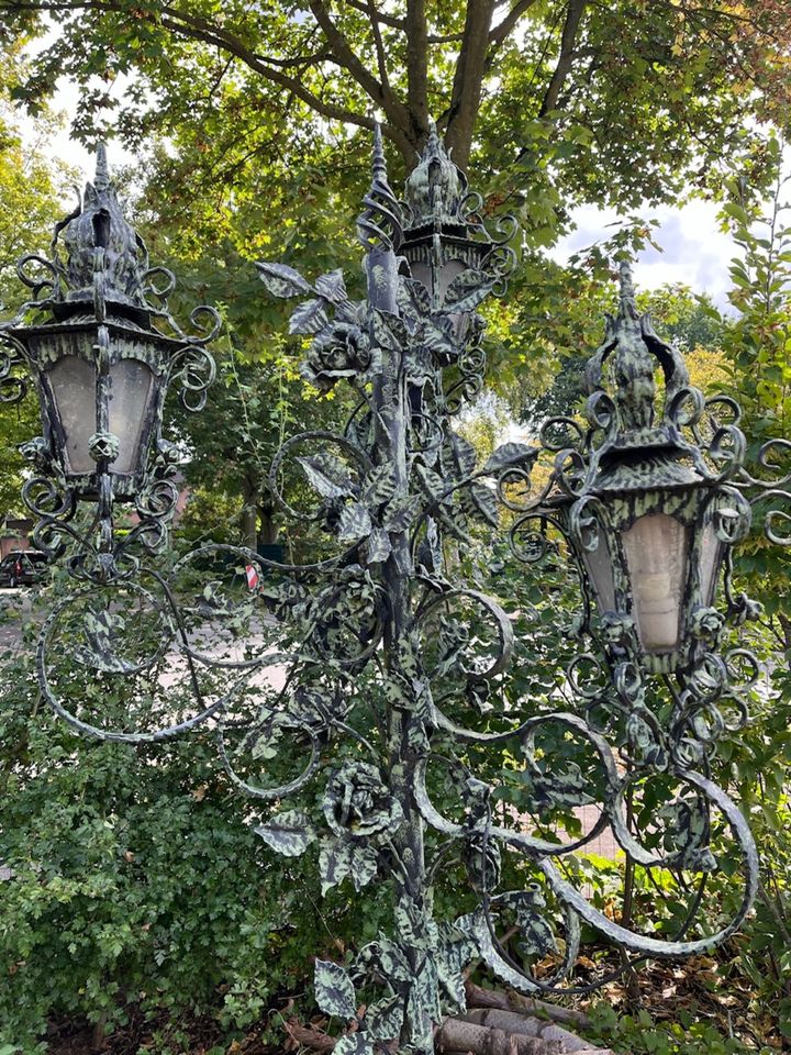 Schmiedeeisen-Laterne-Kupferkessel-Wandrelief-Garten- Deko-Patina in Dortmund