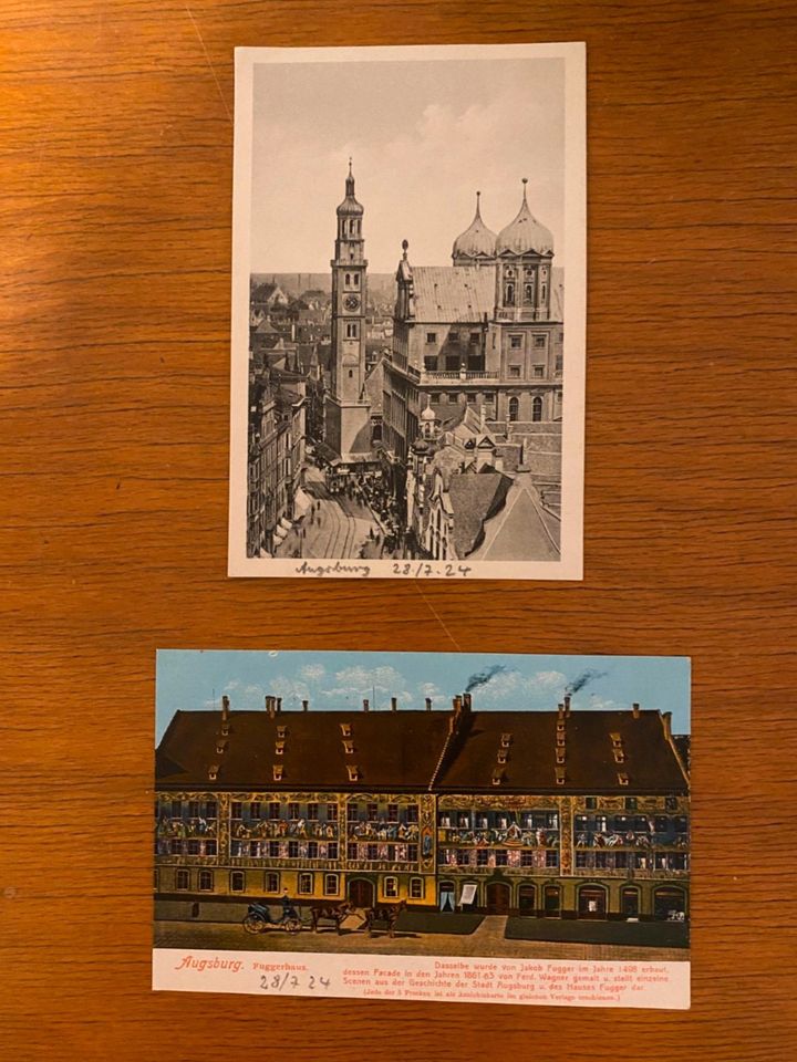 2 Postkarten Augsburg ungelaufen um 1920/1930 in Veitsbronn
