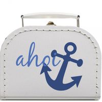 Pappkoffer in Weiß mit Anker "Ahoi" - Geschenkkoffer maritim Bayern - Fensterbach Vorschau