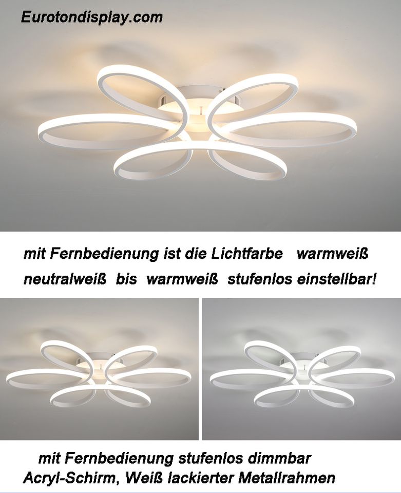 LED Deckenlampe Fernbedienung Lichtfarbe steuerbar dimmbar 809 in Bergheim