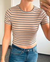 Croptop Top beige gestreift, bauchfrei, Größe S Nordrhein-Westfalen - Rheine Vorschau