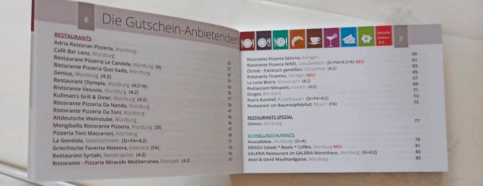 Verkaufe Gutscheinbuch Schlemmerblock Würzburg neu in Würzburg