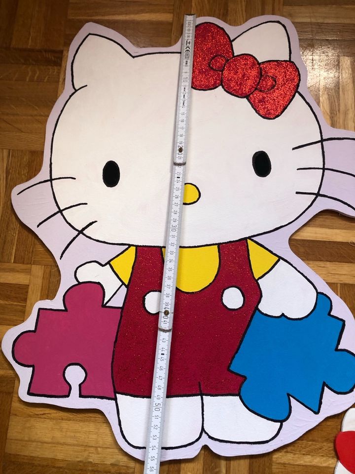 Hello Kitty, Laubsägearbeit, Holzbilder, Glitzer3Stck. Handarbeit in Lennestadt