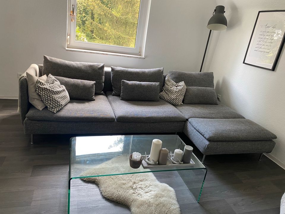 IKEA SÖDERHAMN 4er-Sofa mit Récamiere, Gunnared mittelgrau in Fürth