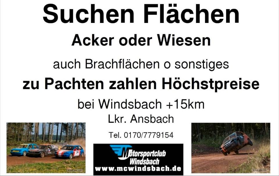 Suche Flächen / Acker / Wiesen zum Pachten  auch Brachflächen in Windsbach