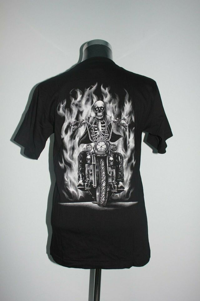 T-105 Skull Biker T-Shirt in Größe L / XL in Penkun