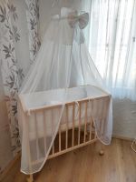 Babybett aus Holz inkl. Matratze und Himmel Thüringen - Pössneck Vorschau