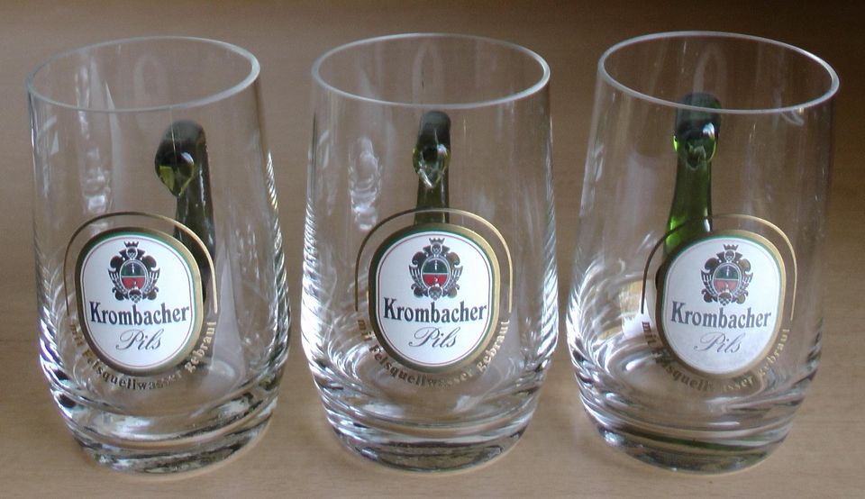 3 Krombacher Henkelpokale 0,2 l Gläser - Sammlerstücke, k. Spiege in Wenden