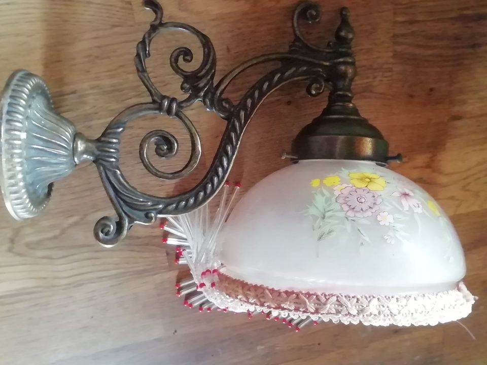 Wandlampe, Vintage, Shabby, Perlen in Schöffengrund